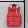 thumbnail image 2 of DHFJKG Mens Winter Vest Casual Zipper Pocket Drawstring Hooded Sleeveless Padded Jacket Stylish Jackets, 2 of 3