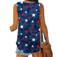 thumbnail image 4 of Wycnly 4th of July Tank Top for Women Lightweight Comfy Independence Day Shirts Tunic Patriotic Vest Summer Balloons Flag Print V-Neck Sleeveless Fashion Blouses Navy xxl, 4 of 5