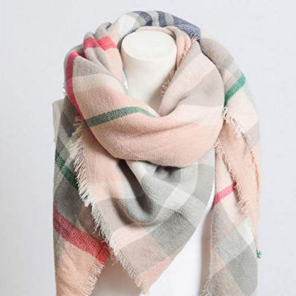 Women Blanket Scarf Frayed Edge Fashion Winter Fall Lightweight