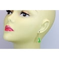 thumbnail image 2 of 14k Gold Filled Cubic Zirconia Green Earrings Faceted Long Teardrop Simulated Peridot In Cz Narrow Dangles Designed for Adult Women 1.4", 2 of 4