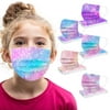 50 Pcs Kids Colorful Industrial Disposable Mask Tie Dye Prints, 3 Ply Cute Disposable Face Masks For Boys and Girls