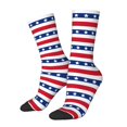 thumbnail image 2 of Uemuo American Patriotic Stars And Stripes Pattern Women's Crew Socks, Soft Durable Breathable Moisture-Wicking with Odor Control Cotton socks, 2 of 9