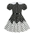 thumbnail image 6 of JIAYUE Girls Dress Short Sleeve Peter Pan Collar Kid With Polka Dot For Kids Color Block Princess With Belt Baby Classic Relaxed Fit Casual Daily Wear Children Dresses, 6 of 6