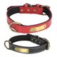 thumbnail image 4 of Collar acolchado de piel de vaca para mascotas con placa de identificación grabada, collar suave y cómodo para mascotas, negro + rojo L, 4 of 13