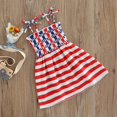 thumbnail image 4 of Vêtements pour Bébés Filles Fête de l'Indépendance Ensemble Robe Imprimée Drapeau Star Bretelles Justaucorps, 4 of 6