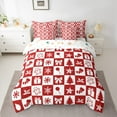 thumbnail image 2 of Castle Fairy Teens Geometric Plaid 7-Piece Twin Bedding Sets,Merry Christmas Bedding Comforter Set,Festival Xmas Breathable Sheet Sets,Breathable Home Decor, 2 of 8