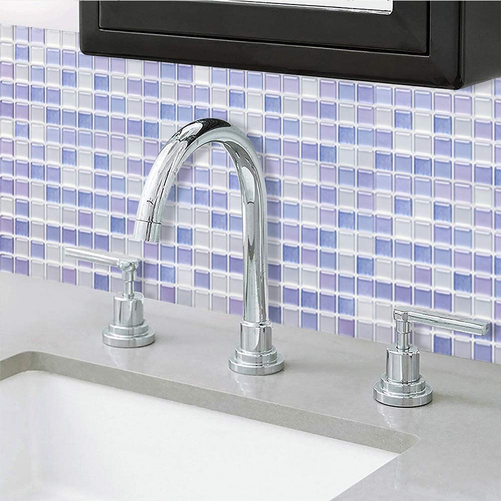 3D Mosaic Sticker Peel and Stick Tile Backsplash Wall Paper for Home Kitchen, Pack of 20