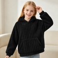 thumbnail image 4 of JZEJING Girls Hoodies Size 10-12 Solid Color Fleece Hooded Top Fall Winter Long Sleeve Pullover Sweatshirt with Pocket 2026, 4 of 9