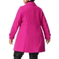 thumbnail image 4 of Agnes Orinda Women's Plus Size Coats Single Breasted Trench Jacket Winter Long Peacoats 2X Hot Pink, 4 of 8
