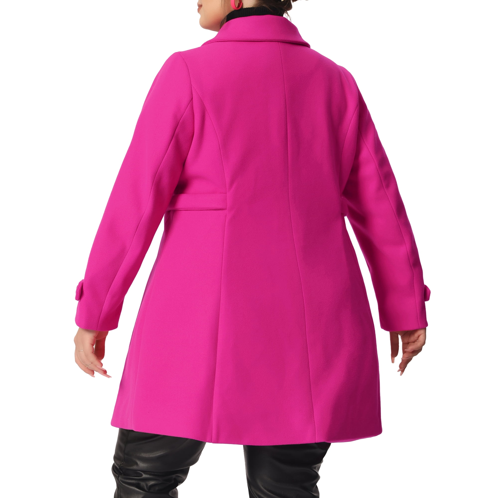Pink peacoat plus size best sale