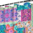 thumbnail image 4 of Waterproof Pioneer Pieced Patchwork Shower Curtain 72x84 Inch Bohemian Style Stitching Colorful Floral Polyester Unique Shower Curtain for Bathroom Hotel Home Decor with 12 Plastic Hooks, 4 of 5