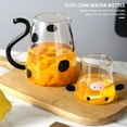Evjurcn Cow Glass Water Pitcher Glass Pitcher with Glass Cup 500ml