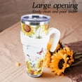 thumbnail image 5 of Sunflower 40 Oz Tumbler with Handle and Straw,Bee Butterfly Floral Big Stainless Steel Vacuum Insulated Tumbler Coffee Cup Water Bottle Travel Mug,Sunflower Gifts for Women Decor Accessories,Yellow, 5 of 6