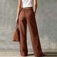 thumbnail image 6 of Qingpeng Womens Wide Leg Lounge Pants Casual Travel High Waisted Trousers Loose Fit Summer Flowy Pants with Pockets, 6 of 8