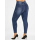 thumbnail image 4 of Jeans Rasgados de Talle Alto a Cuadros de Talla Grande Rosegal  Vaqueros de talla grande, 4 of 5