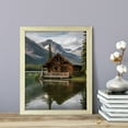 thumbnail image 2 of Rustic Lakeside Cabin Retreat, 5 x 7 Wooden Framed Print Sign Easy Installation | House On The Dam | Stylish Modern Decoration For The Home and Officer, 2 of 3