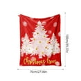 thumbnail image 3 of EWASWON Christmas Three Trees Red Flannel Blanket - Thickened Double-Sided Plush, Holiday Decor, Sofa/Bed Throw, Festive Gift, 39x27 Inch, 3 of 6