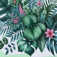thumbnail image 5 of GOSMITH Tropical Summer Hawaiian Flower Palm Leaves Seasons Shower Curtain for Bathroom White, 5 of 7