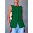 thumbnail image 3 of Chaleco PRETTYGARDEN Verde Sin Mangas con Botones Talle M, 3 of 8
