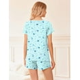 thumbnail image 3 of Ekouaer Pajama Shorts Set Womens Comfy Short Sleepwear Crew Neck Pj Top and Shorts Sets 2 Piece Loungewear, 3 of 6