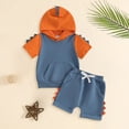 thumbnail image 2 of Toddler Baby Boy Hooded Dinosaur Summer Outfit Funny T-Shirt Shorts Set Dinosaur Clothes 6 12 18 Months 2T, 2 of 6