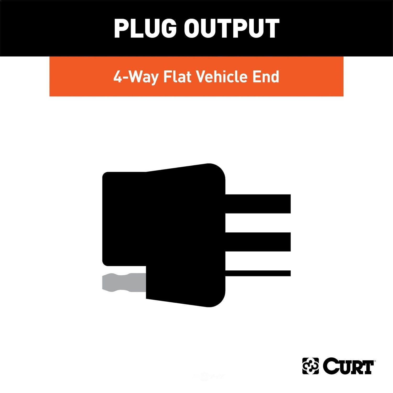 CURT 56457 Custom Wiring Harness; 4-Way Flat Output; Select Kia Forte, Fits Select Kia Forte