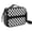 Black and White, variant on Green and White Checkered Pattern Insulated Lunch Bag with Shoulder Strap and Bottle Holder,Bento School Lunch Bag Box,11x9.5x3.5 Inches