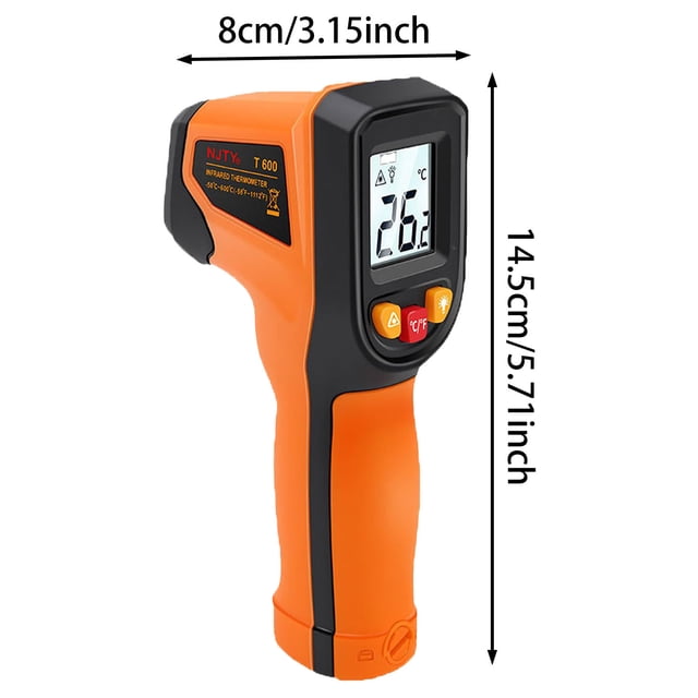 JJKBVCLO T 600 The Rmometer 58°F 1112 °F Handheld Non Con Tact The Rmometer NJTY T 600 Adjustable For Metal Smelting/Cooking/Pizza Oven/Engine (Not For Human)
