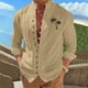 thumbnail image 1 of Ceisia Men Casual Loose Fashion Printed Multi Gift Button Buckle Long Sleeve Stand Up Collar Casual Shirts, 1 of 6