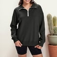 thumbnail image 2 of Yuannlog Womens Hoodies Autumn Sweatshirts Half Zip Pullovers Comfortable Loose Long Sleeve Oversized Outerwear Sweatshirts, 2 of 5