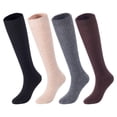 thumbnail image 4 of Lovely Annie Women's 4 Pairs Knee High Wool Socks | Comfy, Cozy and Fancy Leg Warmer Stockings AFS05 Size 6-9(RandomColors), 4 of 4