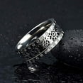 thumbnail image 2 of Wedding Rings for Men or Women. 8mm Silver Titanium Band Silver Gears Inlay, 2 of 7