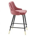 thumbnail image 4 of Hawthorne Collections 25.5" Velvet Tufted Counter Stool in Dusty Rose, 4 of 8