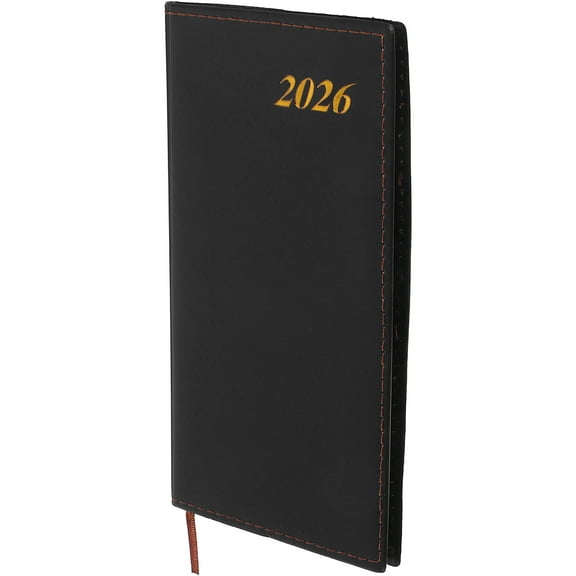 Niceauty Monthly Weekly Planner Appointment Book 2026 Black PVC Paper For Business Users Minimalist 1Pack