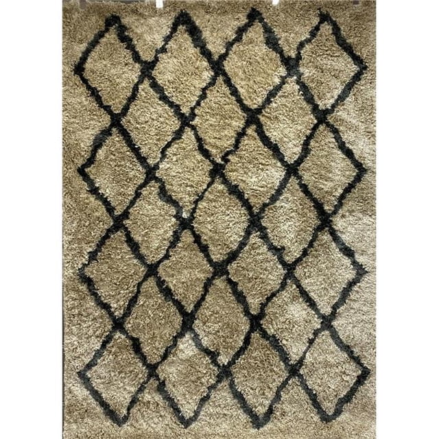 5 x 7 ft. Cream & Black Lattice Area Rug