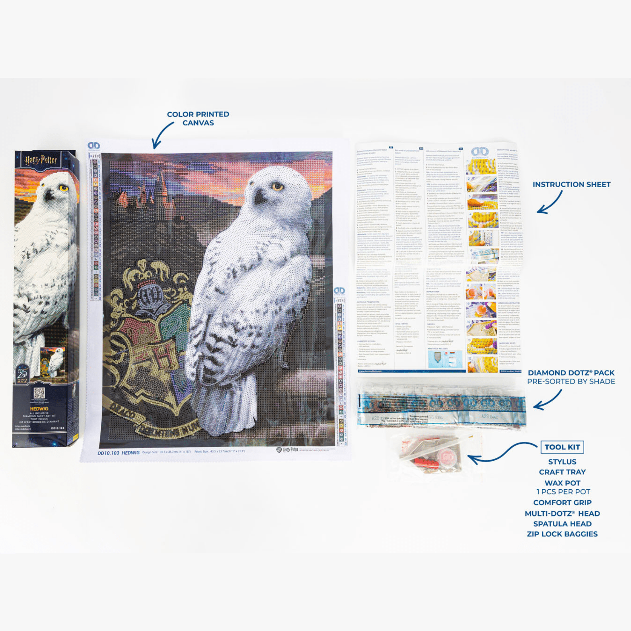 Diamond Dotz HEDWIG Diamond Painting Kit - 14" x 18"