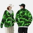 thumbnail image 4 of Fotbe Green Lightning Chaqueta con Protección Solar UPF 50+ para Hombre y Mujer, Camisa con Capucha y Bolsillos-Medium, 4 of 7