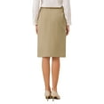 thumbnail image 3 of INSPIRE CHIC Women's Business Pencil Skirt High Waist 2025 Formal Work Knee Length Skirts M Khaki, 3 of 5