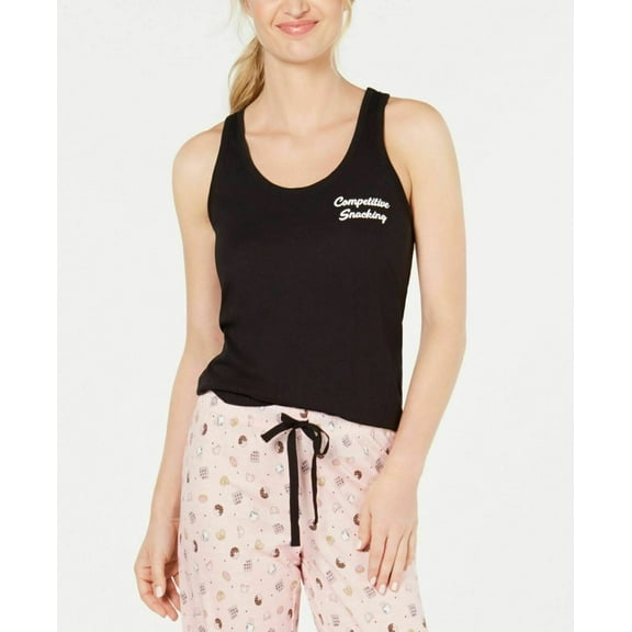 Jenni Women's Keyhole Back with Sleep Tank Top Black Size M