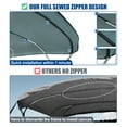 thumbnail image 4 of Unique Bargains 600D 3 Bow Bimini Top Cover Sun Shade Canopy Includes Stainless Aluminum Frame Mounting Hardware Gray, 4 of 6