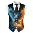 thumbnail image 5 of Yuyamidu Cool Eagle Mens Suit Vest Lightweight Casual V-Neck 3-Pocket Waistcoat Dress Formal Business Tuxedo Wedding Party, Size M, 5 of 7