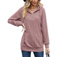 thumbnail image 1 of Oucaili Sudadera para mujer con cremallera de un cuarto y bolsillos, 1 of 3