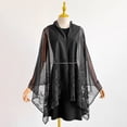 thumbnail image 5 of Lumtrix Womens Lace Shawls and Wraps for Weddings - Elegant Evening Dresses Scarfs - Sheer Shawl Wraps for Evening Party Shawl Black One Size, 5 of 5