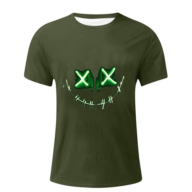 SOMOWI T-Shirts Chemises pour Hommes Drôles Été Sports Usage Quotidien Léger Humour Vert Armée Classique Automne T-Shirts TG