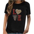 thumbnail image 1 of Pompotops T-Shirt Décontracté à Manches Courtes pour Femmes avec Imprimé Amour, 1 of 4