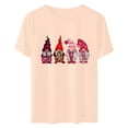 thumbnail image 4 of Virmaxy Women's Valentines Day Short Sleeve Shirt Funny Gnomes Graphic Tops Shirt Casual Fashion Soild Short Sleeve Tunic Tops Spring Summer Trendy Comfy Pullover Shirt Beige XS, 4 of 6