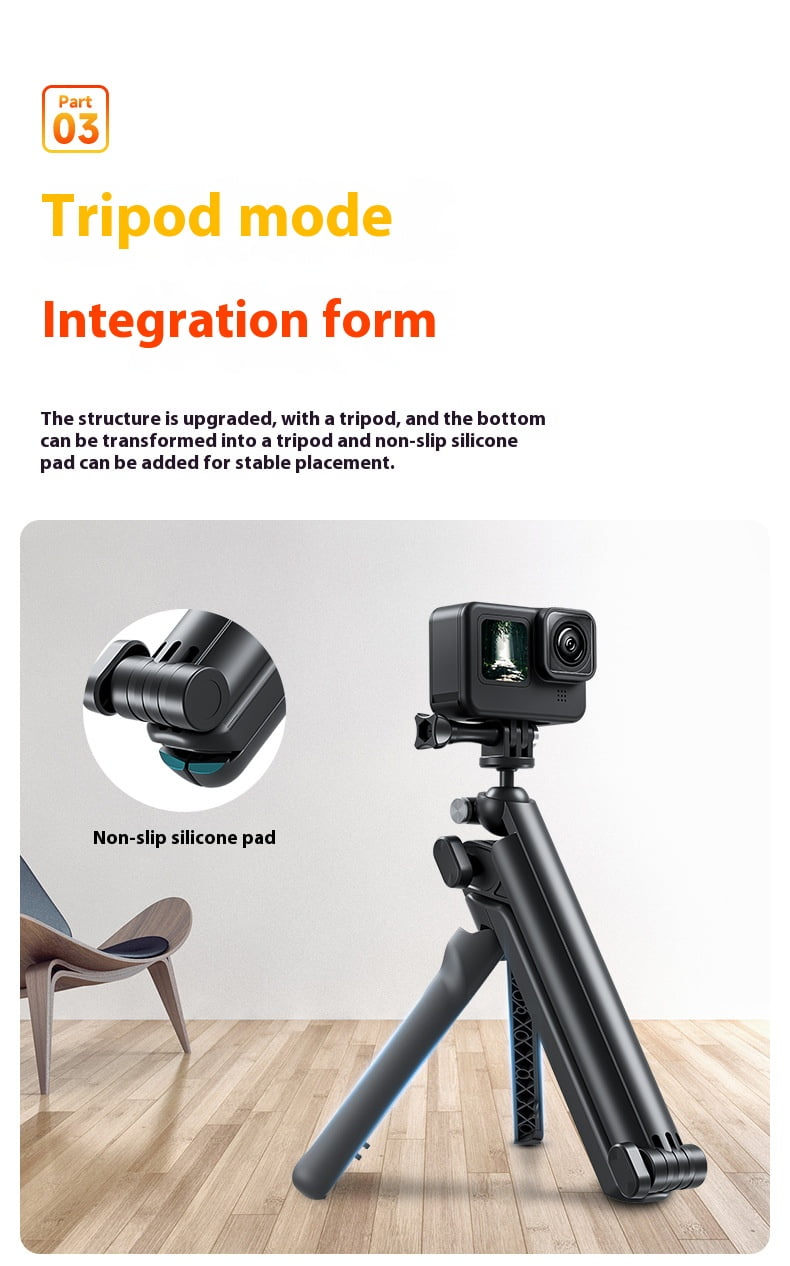 Bigcan Three-Fold Mantis Tripod – Multi-Angle Selfie Stick & Stabilizer for Action Cameras & Smartphones, 360° Rotation, Tabletop Stand