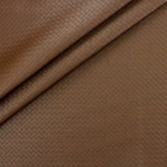 Berkshire Home Faux Leather 54" Basket Weave Chocolate Fabric, by the Yard