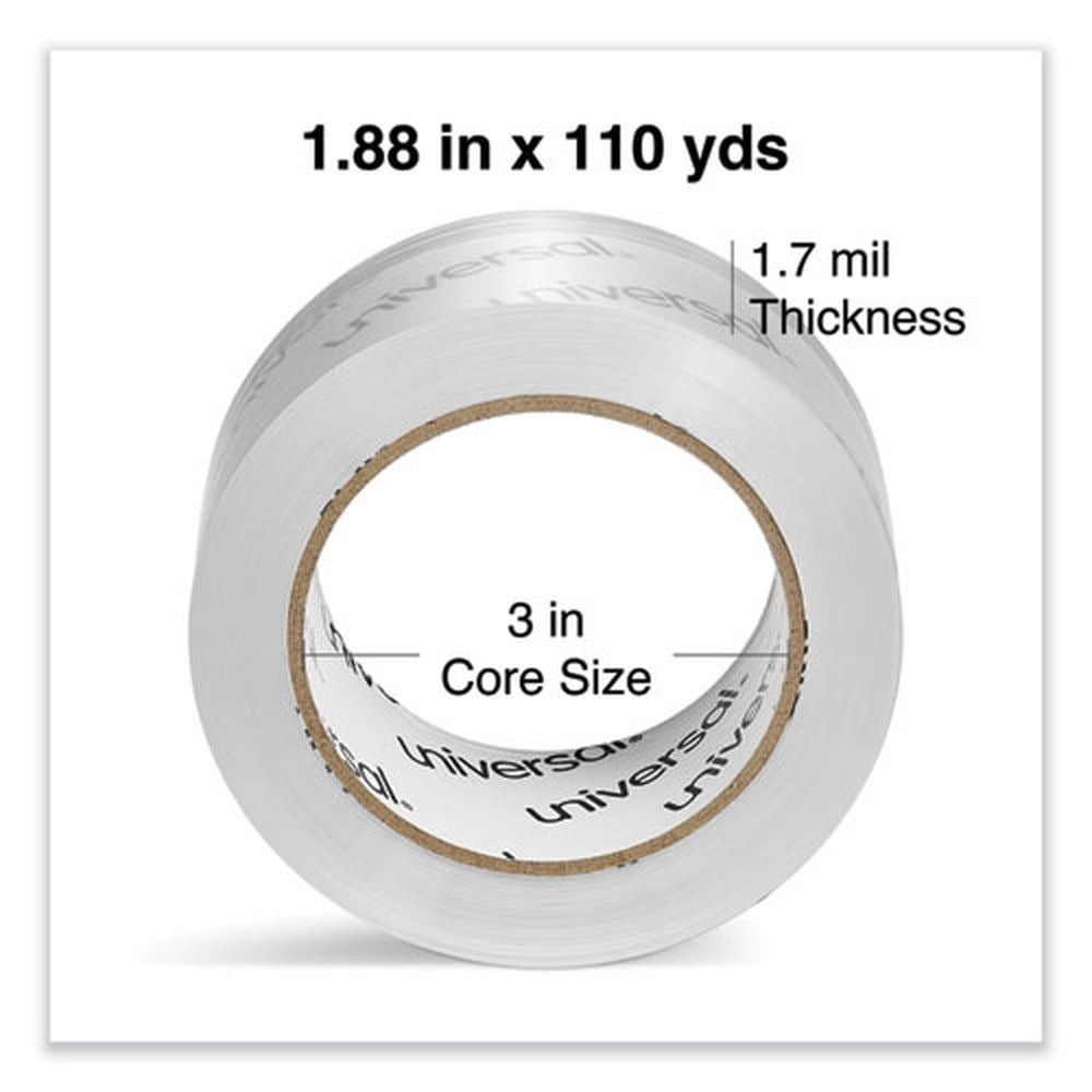 General-Purpose Acrylic Box Sealing Tape, 1.88" x 110yds, 3" Core, Clear, 6/Pack -UNV63120