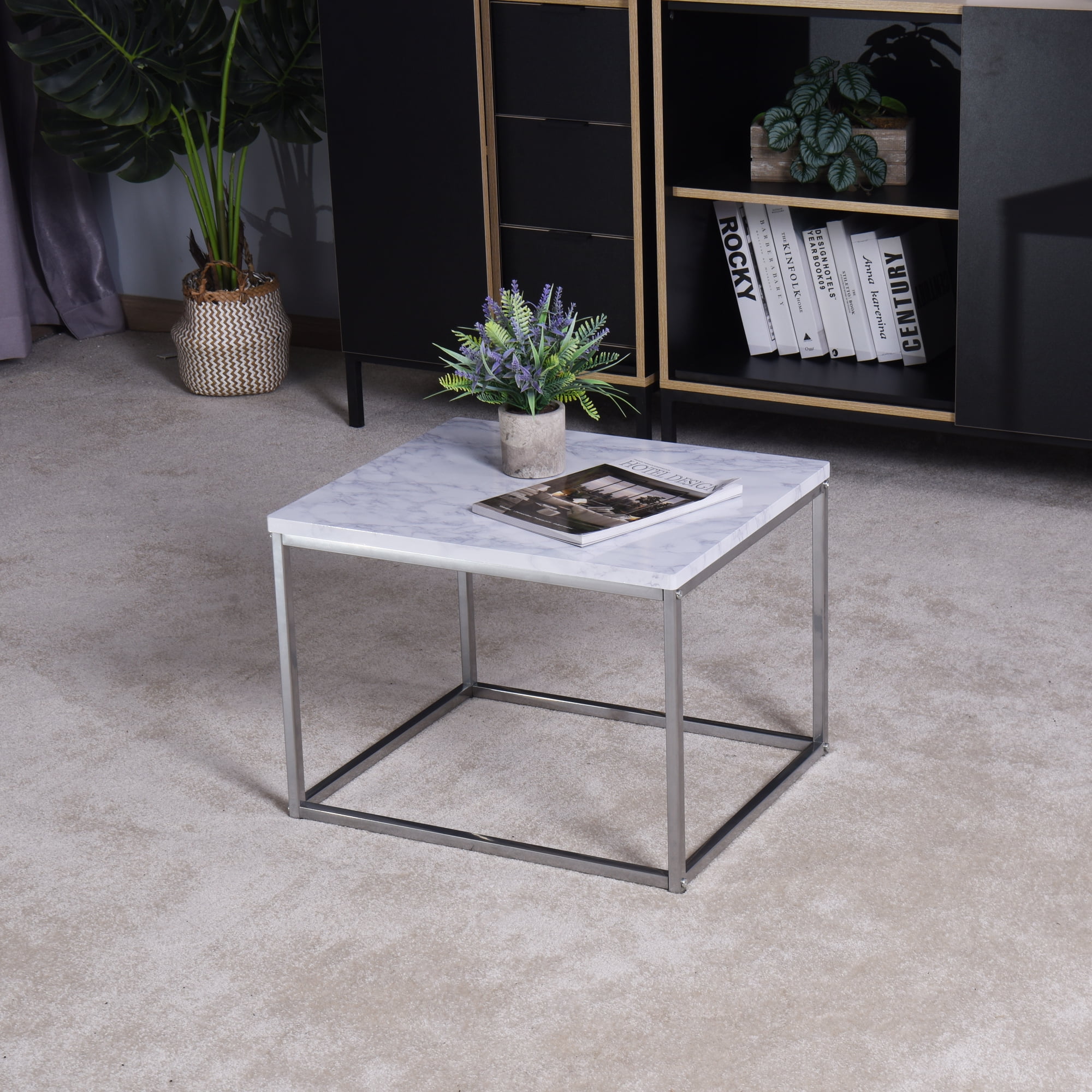 Private Jungle Living Room White Coffee Table with MDF Top, Nesting Table with Metal Legs 17.71 x 20.87 x 15.36 inch(White) Private Jungle Living Room White Coffee Table with MDF Top, Nesting Table with Metal Legs 17.71 x 20.87 x 15.36 inch(White)